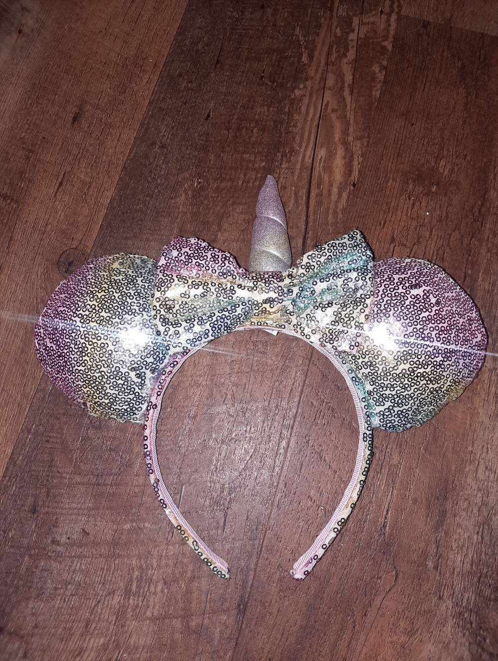 Sequined Rainbow Unicorn Disney Minnie Mouse Ear Headband